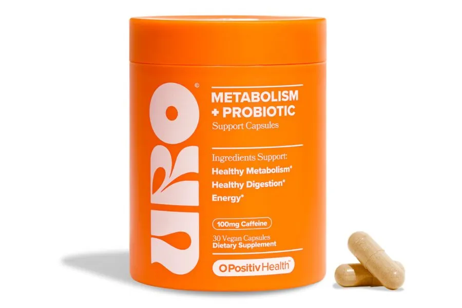 orange jar of probiotic supplements